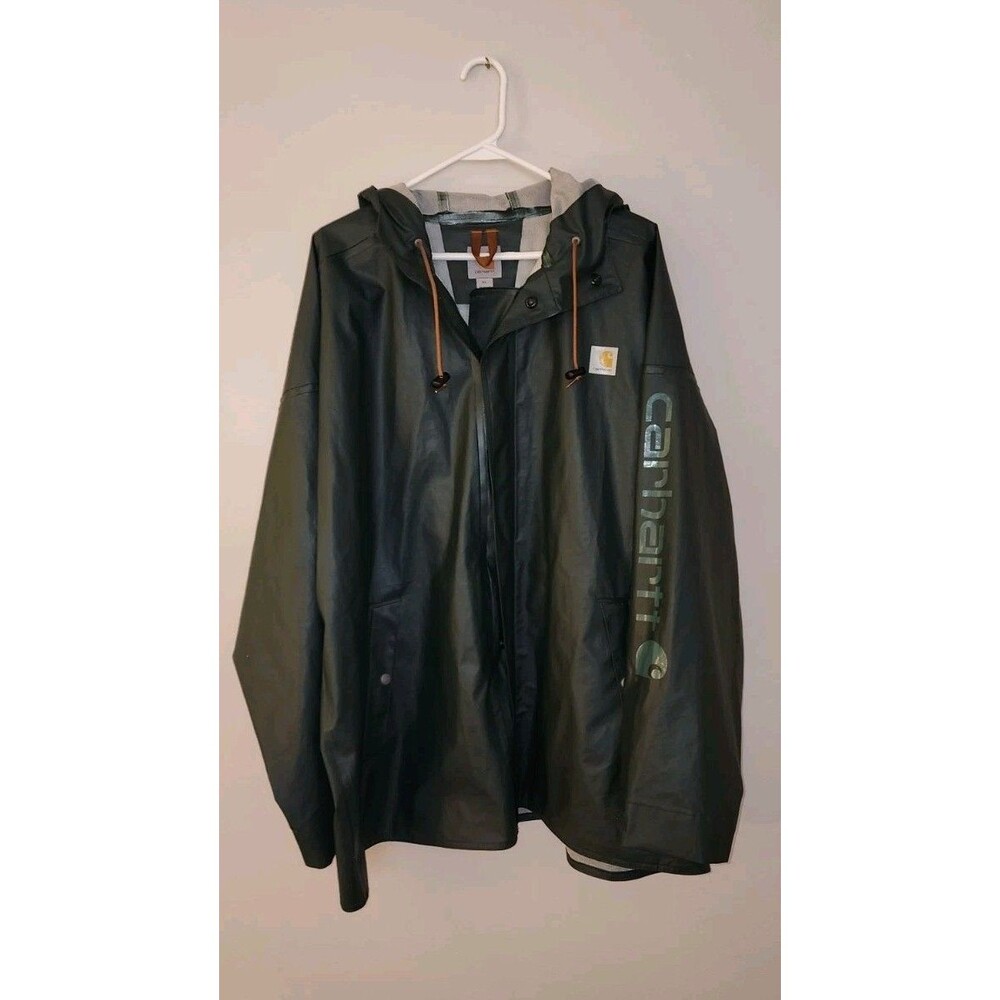 Carhartt Men's Lightweight Waterproof Rainstorm Jacket Canopy Green XL Workwear